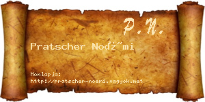 Pratscher Noémi névjegykártya