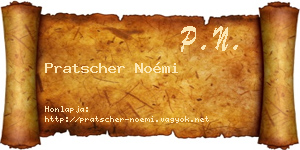 Pratscher Noémi névjegykártya